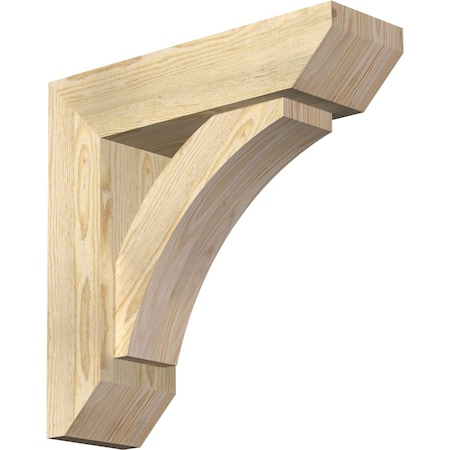 Ekena Millwork Thorton Slat Rough Sawn Bracket w/ Offset Brace, Douglas Fir, 6"W x 20"D x 20"H BKT0604X20X20THR06RDF